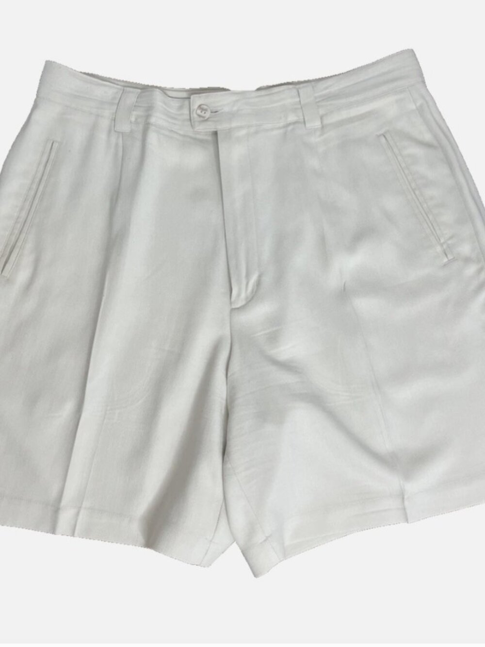 🦋 100% Silk Ivory Flat Front Walking High Rise Shorts Tommy Bahama
